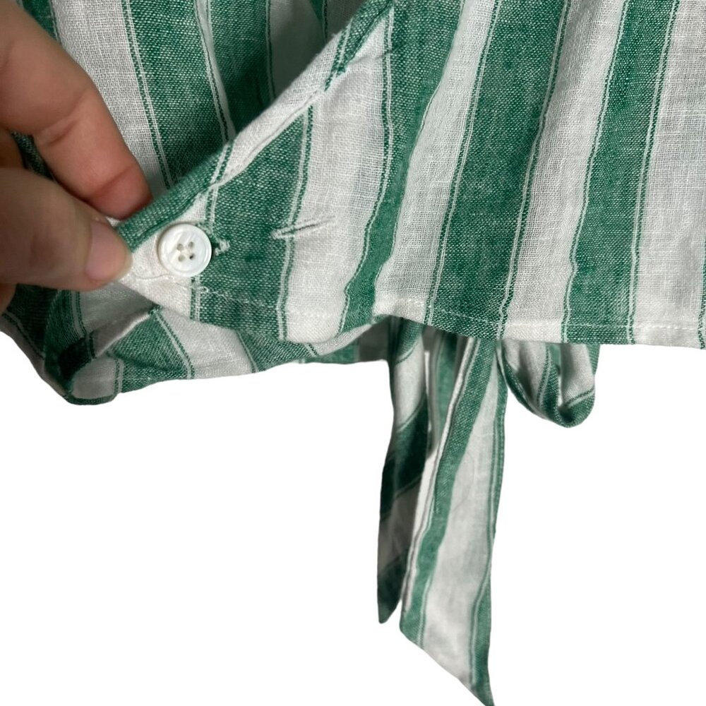 Rails Athena Garden Stripe Green White Linen Blen… - image 5